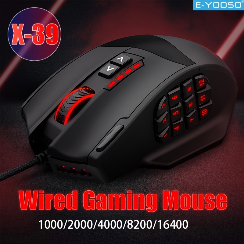 Pc Gaming Editing - E-YOOSO RGB bedrade gamingmuis Ergonomische vorm