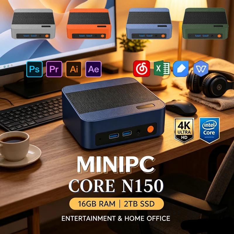 Pc Gaming Editing - Multicolor Mini PC Intel N150, Win11