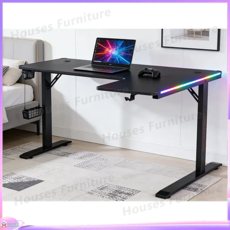 Pc Gaming Setup - Groot 160cm gamingbureau met LED-verlichting, ergonomisch