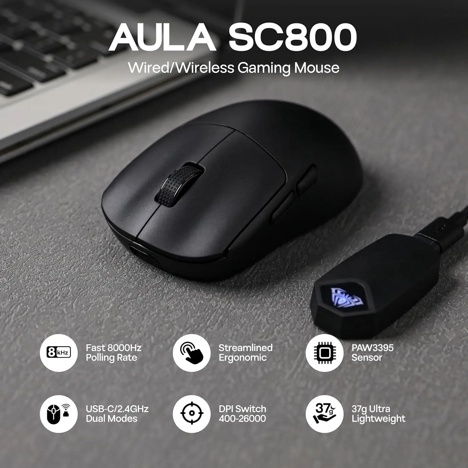 AULA SC800 Gaming Muis USB-C B - Pc Gaming Gigabyte recensie en prijs