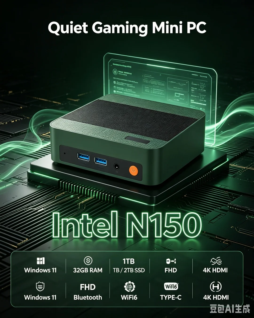 Multicolor Mini PC Intel N150, - Pc Gaming Editing recensie en prijs