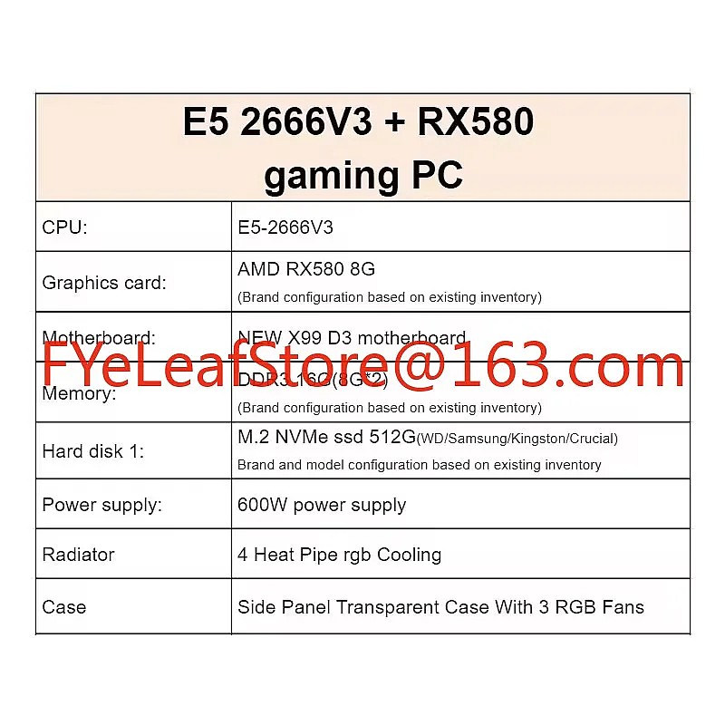 E5 2666V3 RX580 Gaming PC Desk - Pc Gaming Prebuilt recensie en prijs