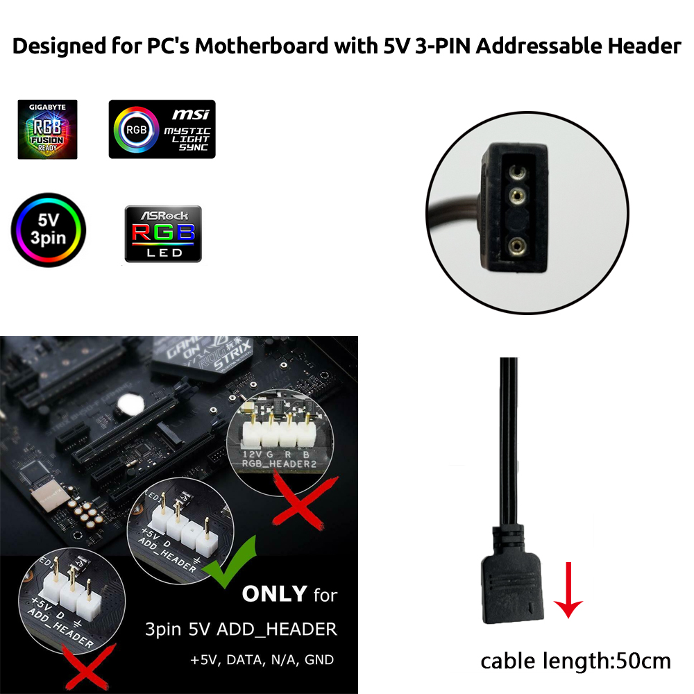 5V ARGB 3-pins header voor Asu - Pc Gaming Msi recensie en prijs