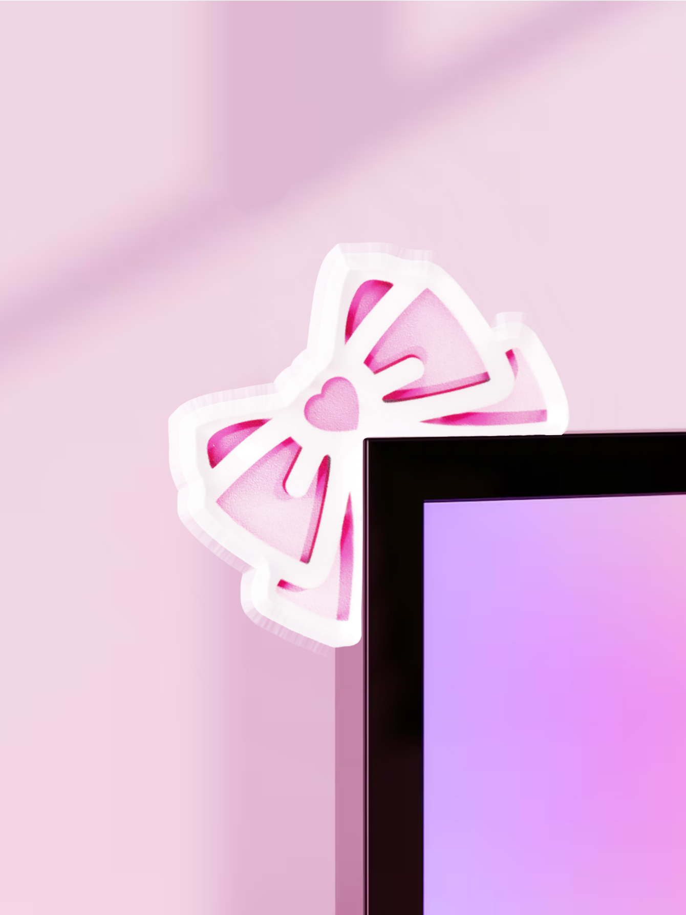 Kawaii Bow Monitor Decor Roze  - Pc Gaming Kawaii recensie en prijs